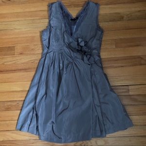 Ryu Silver Gray Pintuck Party Dress Size S